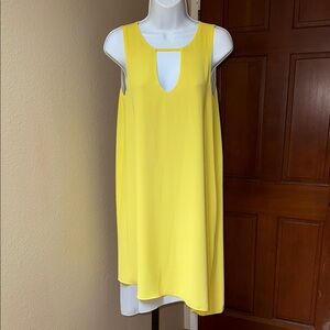 Bar III Women’s Sunny Bright Yellow Gray A-Line Sleeveless Dress Size S